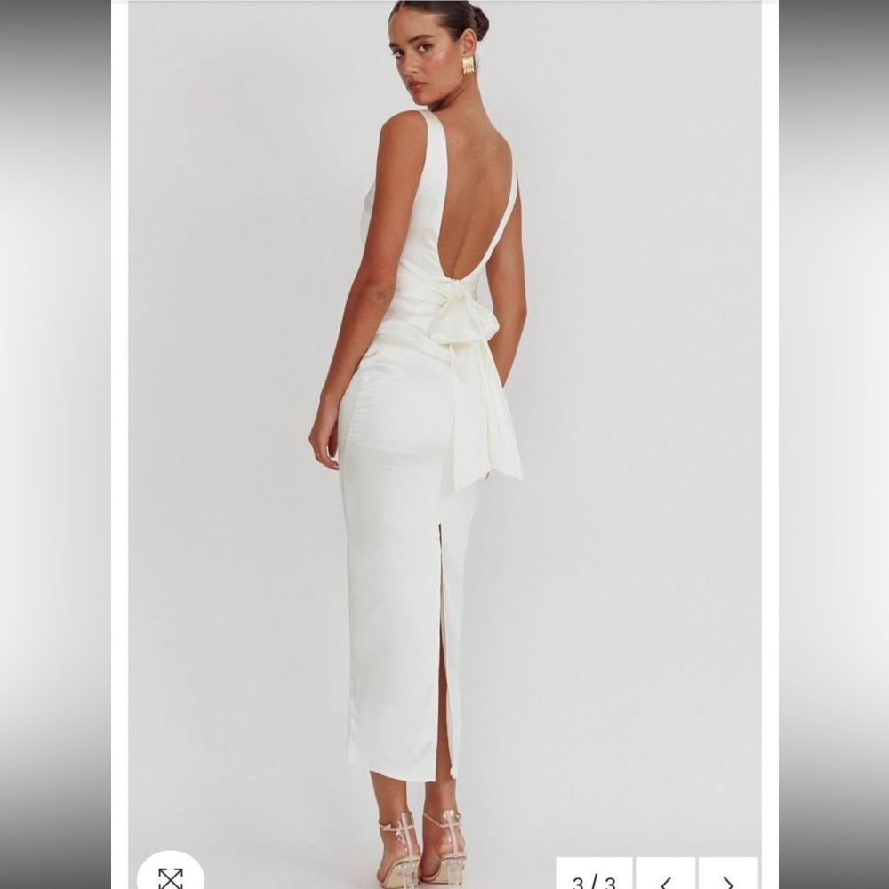 Selfie Leslie Satin Open Back Dress